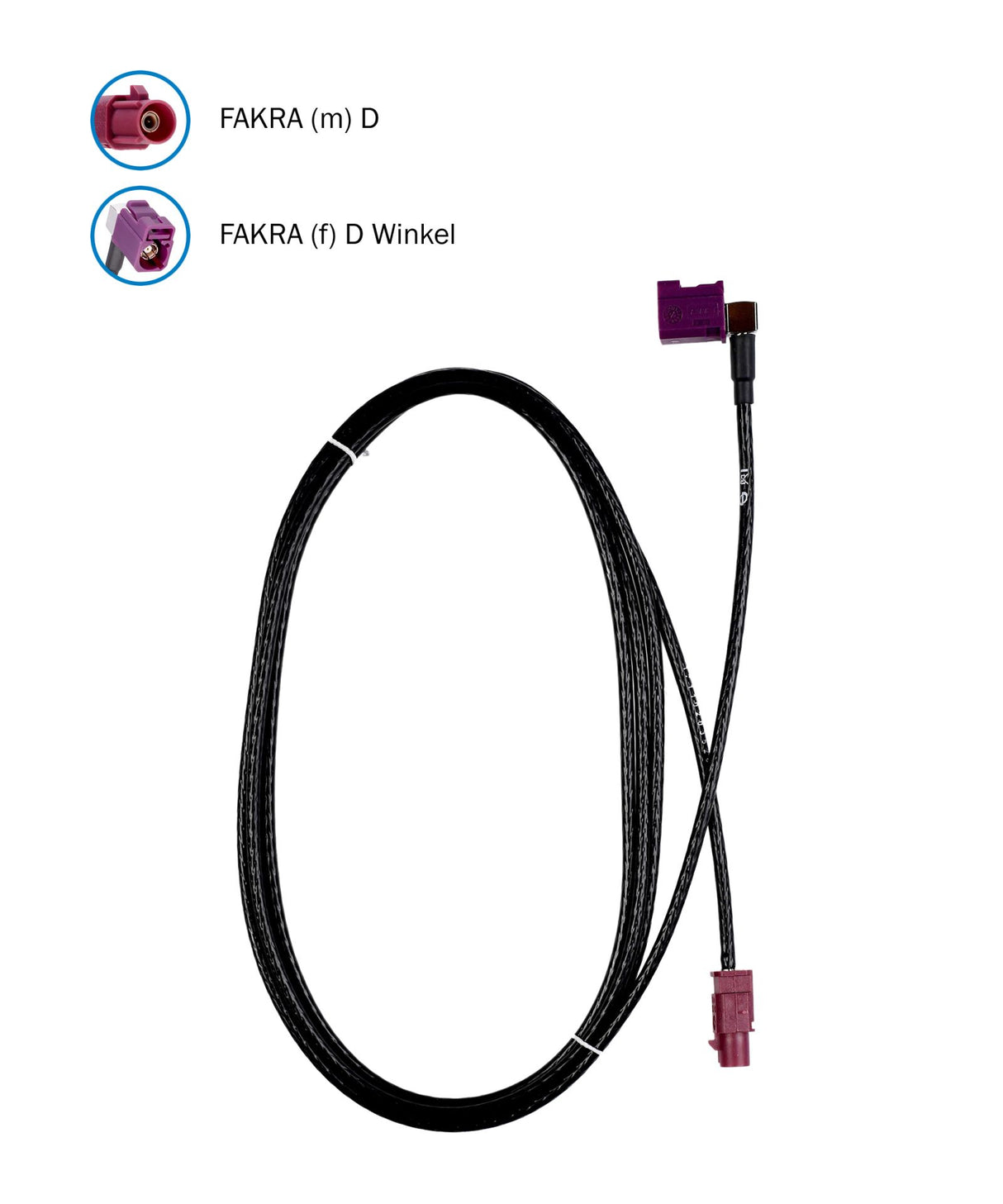 ATTB 2504.10 Verlängerungskabel 2,0m DACAR 302, FAKRA (m) D - FAKRA (f) D Winkel