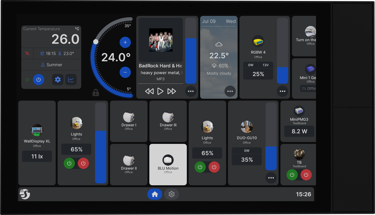 Shelly Wall Display XL Black Steuerzentrale