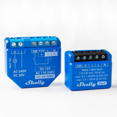 Shelly 1 Mini Gen.3 - Relais - WLAN & Bluetooth - Smart Home - Kompatibel mit amazon Alexa & Google Home
