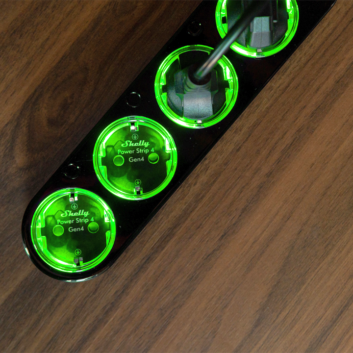 Shelly Power Strip 4 Gen4 - Smarte Steckdosenleiste - Schwarz