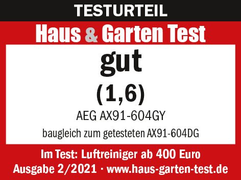 AEG Luftreiniger AX9 - AX91 - 604DG - E12 - Filter - Ionisator - Für bis zu 129m² - mySmartShop.de