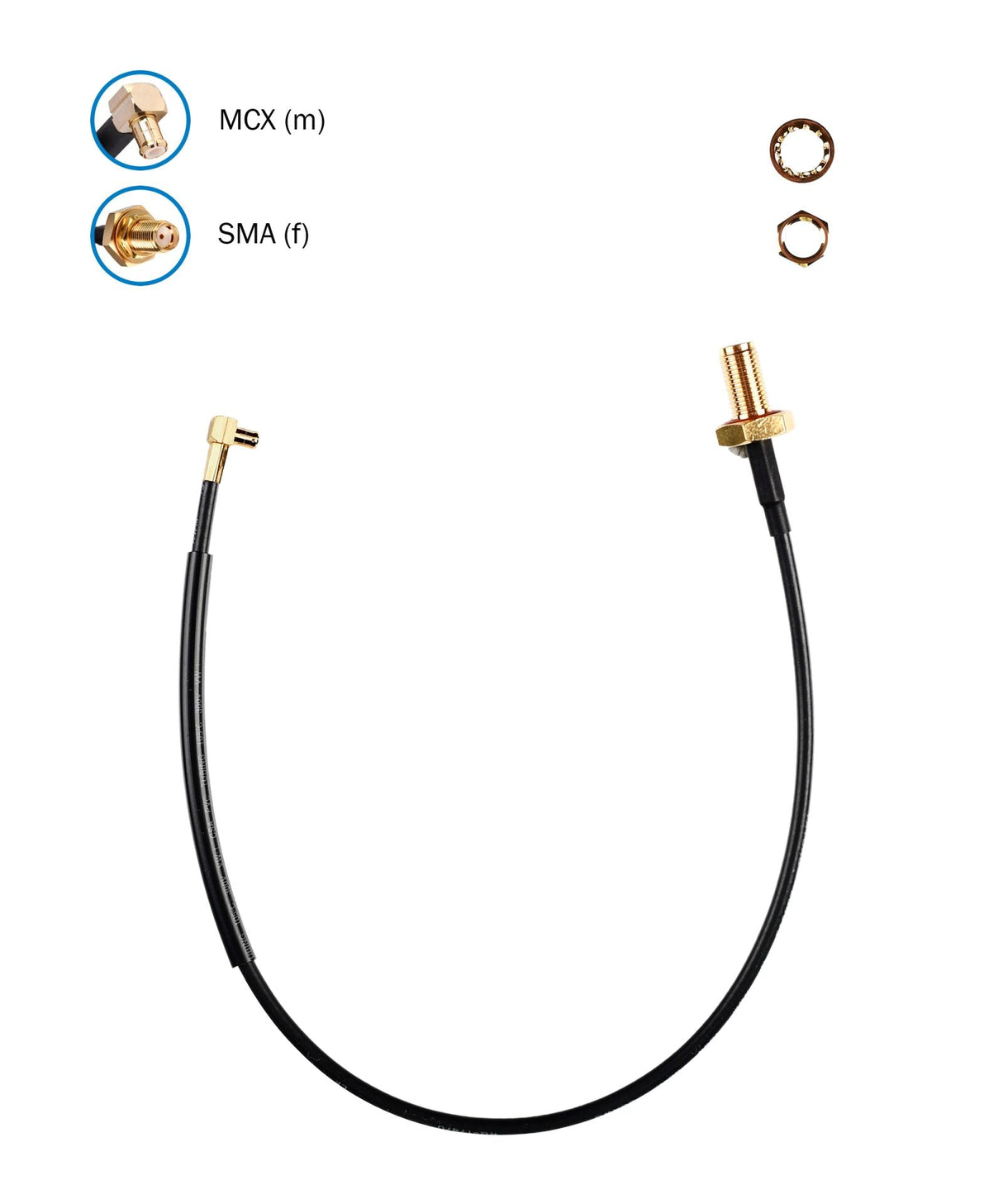 ATTB 2471.02 Adapterkabel, 0,29 m RG 174, SMA (f) - MCX (m) - mySmartShop.de