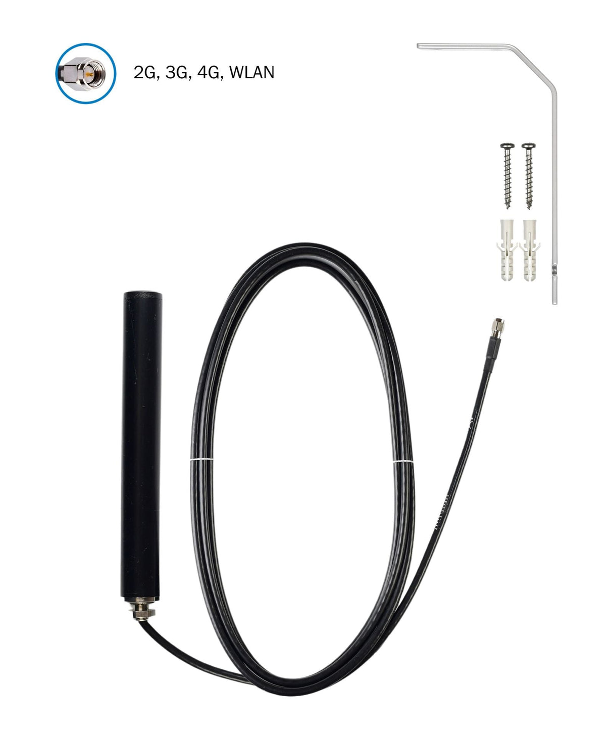 ATTB 4934.02 Stationsantenne, 4G/3G/2G/868 MHz/WLAN, inkl. Halterung, 3 m Low Loss, SMA (m) - mySmartShop.de