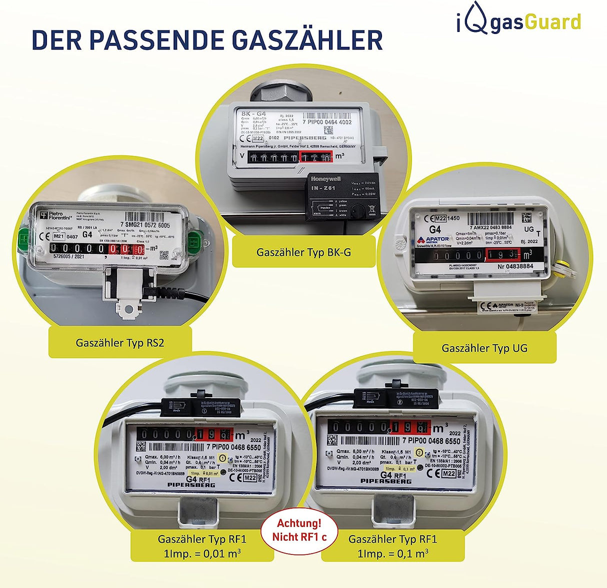 iQ gasGuard mit Universalschnitstelle - passend für 90% aller Gaszähler mit Impulsschnittstelle - WLAN - mySmartShop.de