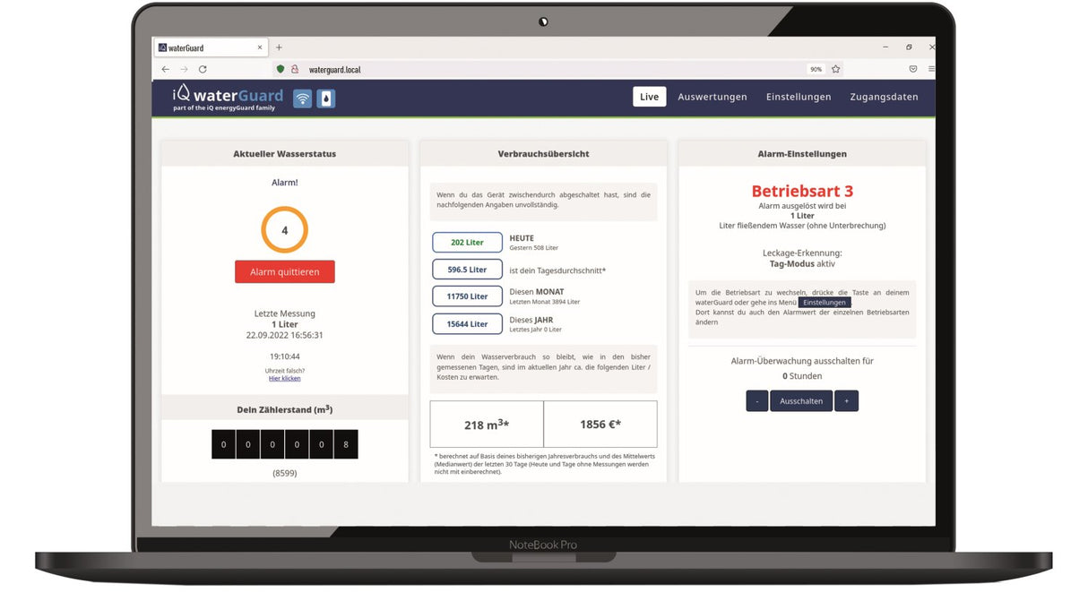 iQ waterGuard - Wasserverbrauchserfassung & Leckage - Erkennung per WLAN - mySmartShop.de