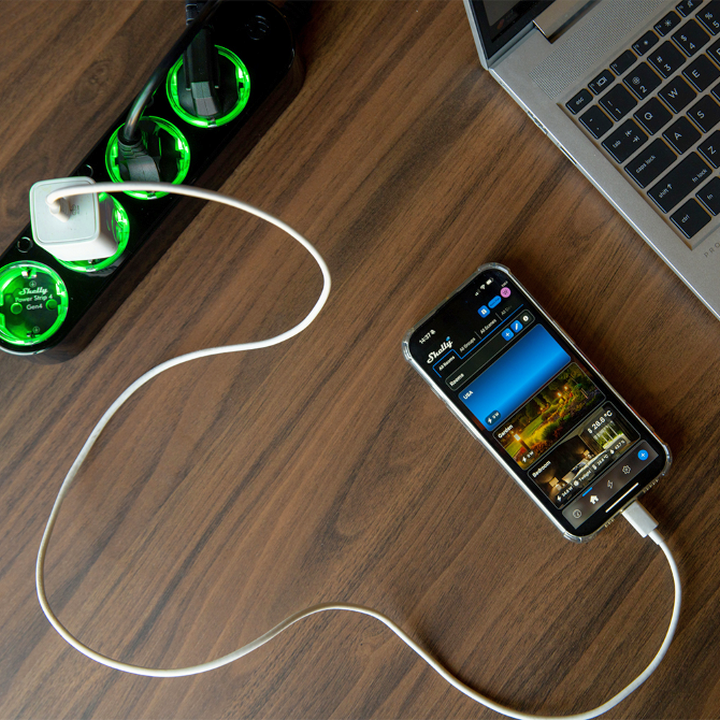 Shelly Power Strip 4 Gen4 - Smarte Steckdosenleiste - Schwarz