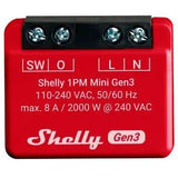 Shelly 1PM Mini Gen.3 - Relais - WLAN & Bluetooth - Smart Home - Kompatibel mit amazon Alexa & Google Home