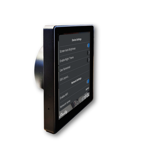 Shelly Wall Display - Schwarz - Unterputz - Bluetooth-Gateway - Android - WLAN - Smart Home