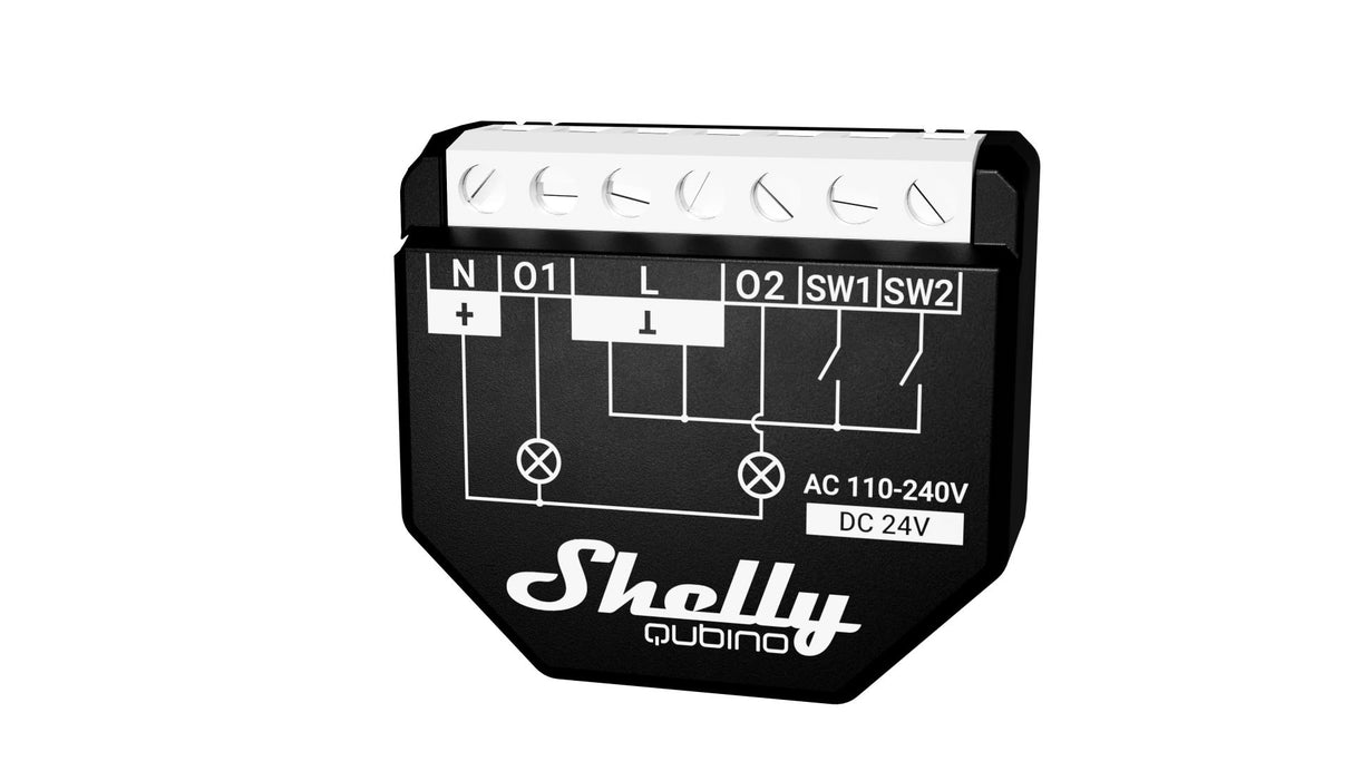 Shelly Qubino Wave 2PM - Relais - Z-Wave - Smart Home - Kompatibel mit Z-Wave Smart Home Produkten