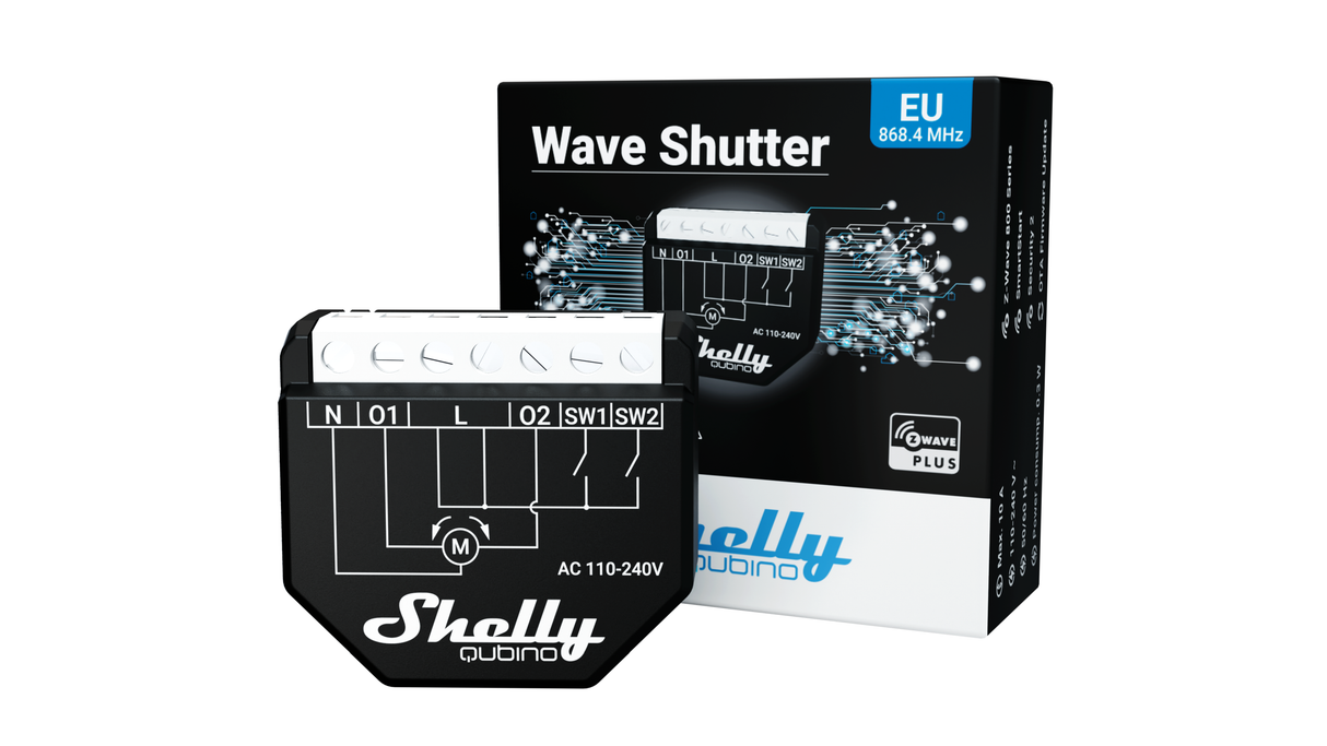 Shelly Qubino Wave Shutter - Z-Wave - Smart Home - Kompatibel mit Z-Wave Smart Home Produkten
