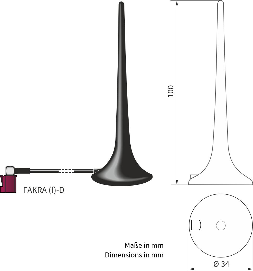 ATTB 3360.01 Magnetantenne, 5G/LTE/GSM/UMTS, 1,5 m RG 174, FAKRA (f) - D - mySmartShop.de