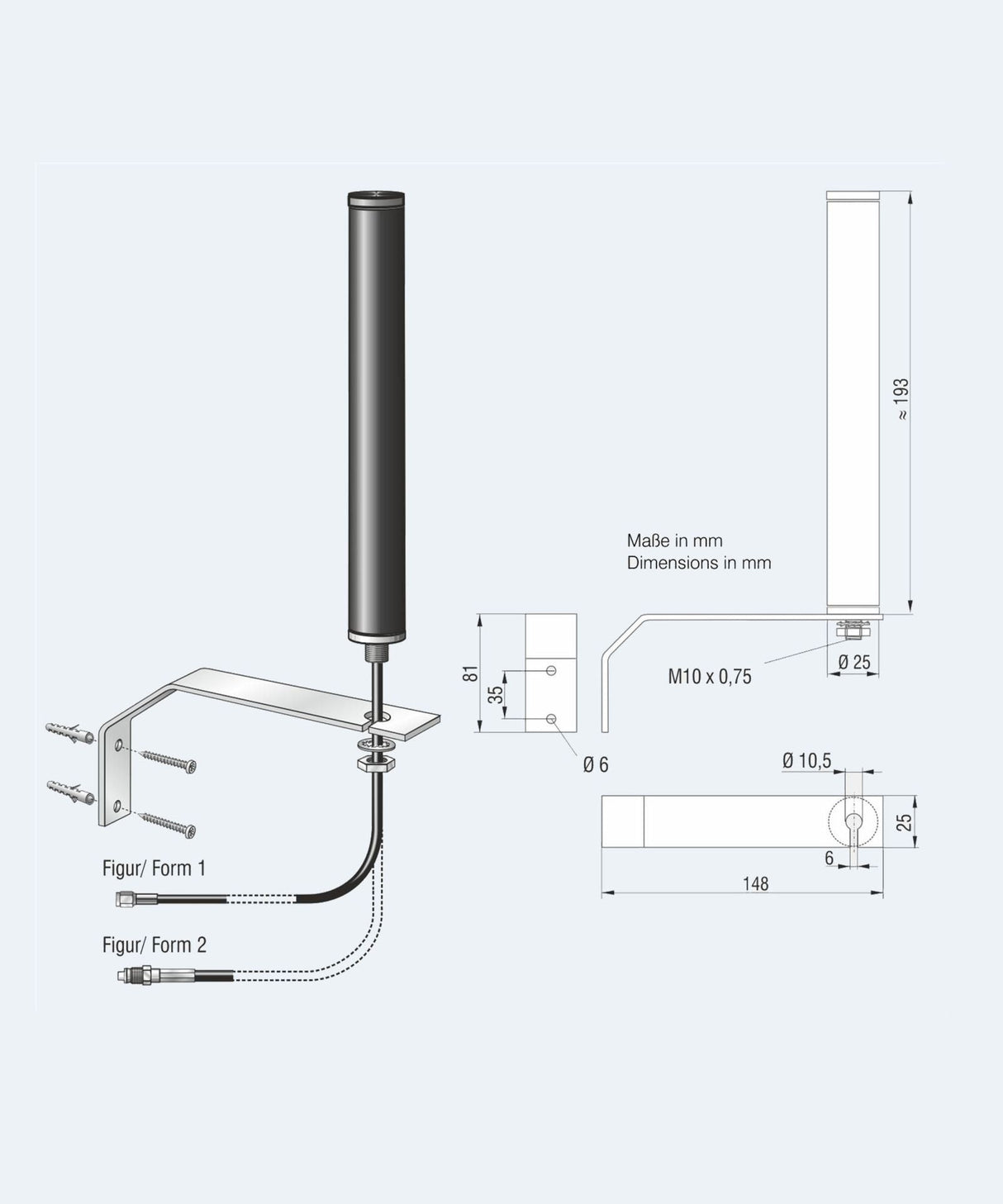 ATTB 4934.21 Stationsantenne, 4G/3G/2G/868 MHz/WLAN, inkl. Halterung, 7 m LowLoss, SMA (m) - mySmartShop.de