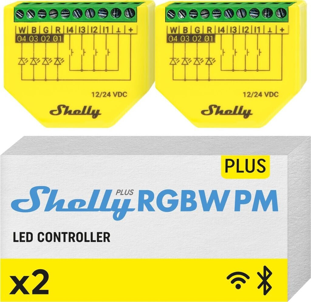 Shelly Plus RGBW PM Doppelpack – Smarter RGBW-Controller mit Leistungsmessung
