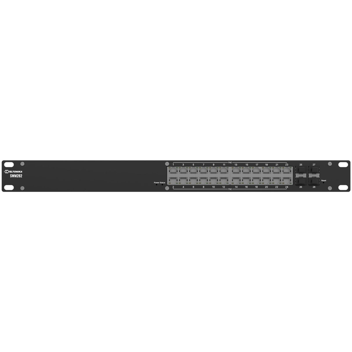 Teltonika SWM282 Switch L2+ switch, 19" Rack, 24xGbE PoE, 4xSFP