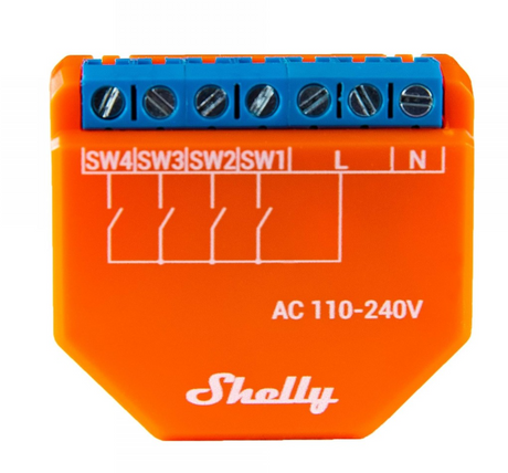 Shelly Plus i4 - Tastermodul mit 4 Eingängen - WLAN - Smart Home - Kompatibel mit amazon Alexa & Google Home